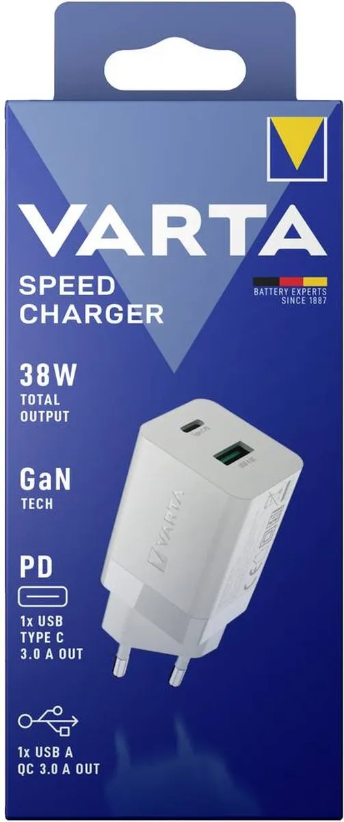 Varta Speed Charger 38 W USB-oplader 38 W 1x USB-A, 1x USB-C Binnen
