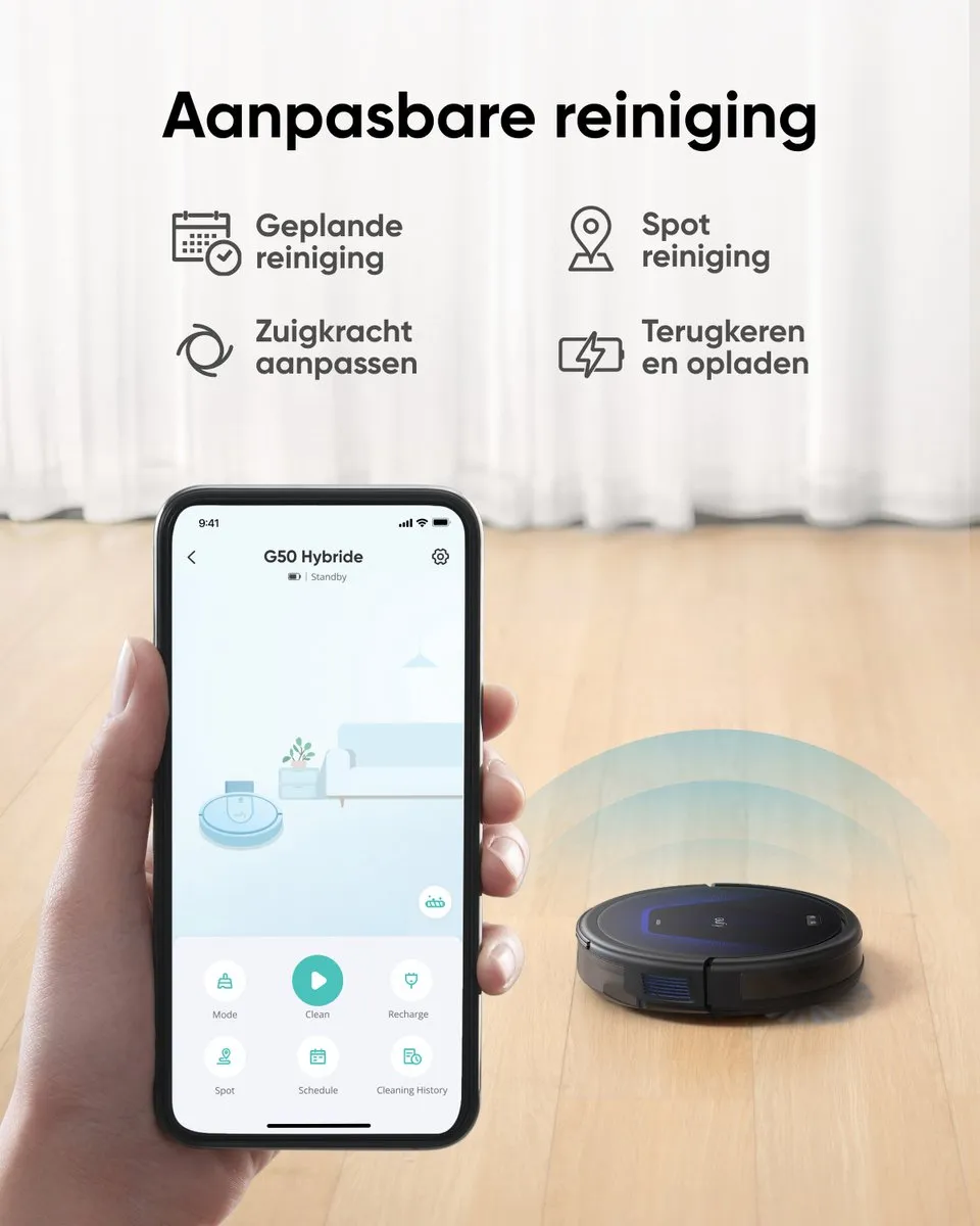 Eufy G50 Hybride Robotstofzuiger 4000 Pa - Zwart - afbeelding 6 van 6