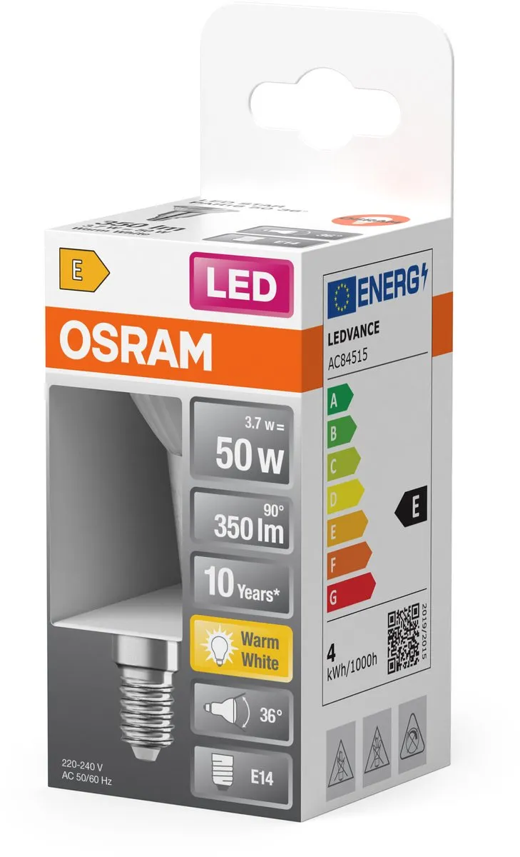 Osram LED Spot Reflector Star PAR16 50 3,7W - Warm wit 2700K - Helder