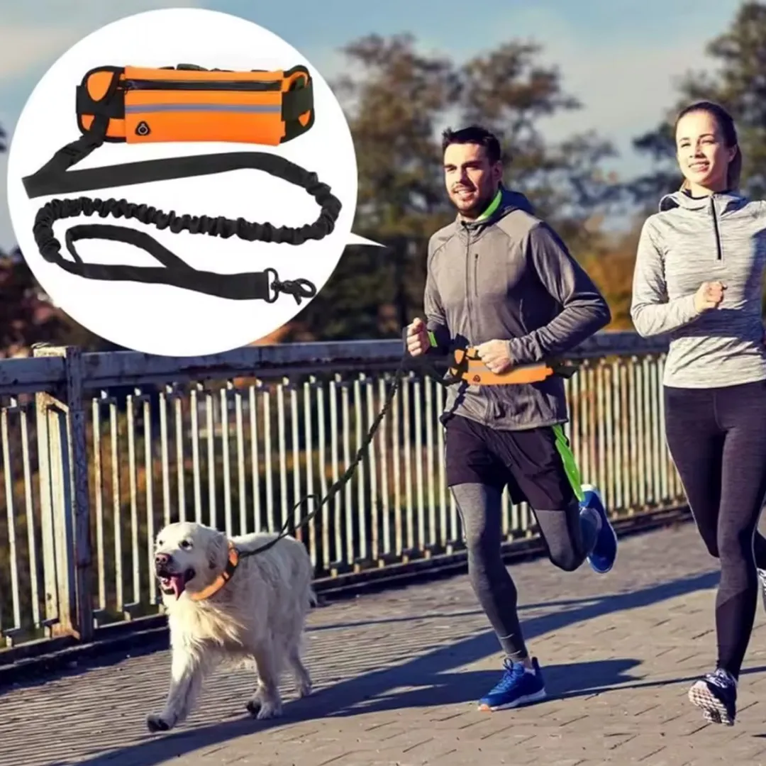 RedParrot Handsfree Hondenriem - One Size - Zwart