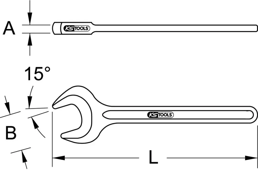 KS Tools 517.0565 Enkele Steeksleutel - 65mm - afbeelding 2 van 4