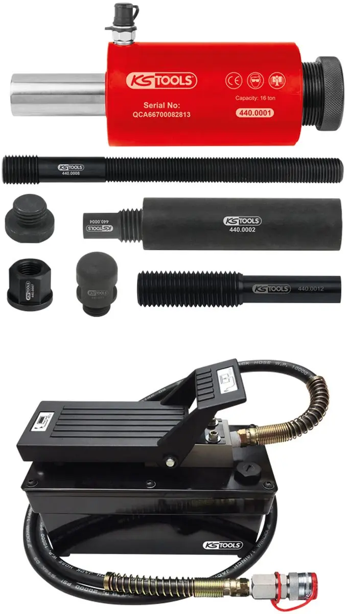 KS Tools 440.9991 Hydrauliek-eenheid 16t - 13-delig - afbeelding 2 van 3