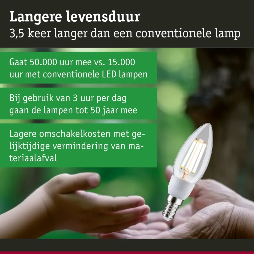 Paulmann Eco-Line LED Kaars E14 3x2,5W 3x525lm - Helder - afbeelding 6 van 6