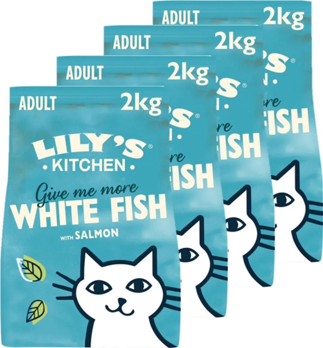 Lily's Kitchen Kattenvoer Droogvoer Witvis met Zalm - 8 kg