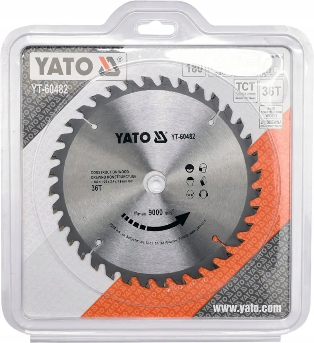 Yato HM Cirkelzaagblad 180x20mm 36T YT-60482 - afbeelding 2 van 3