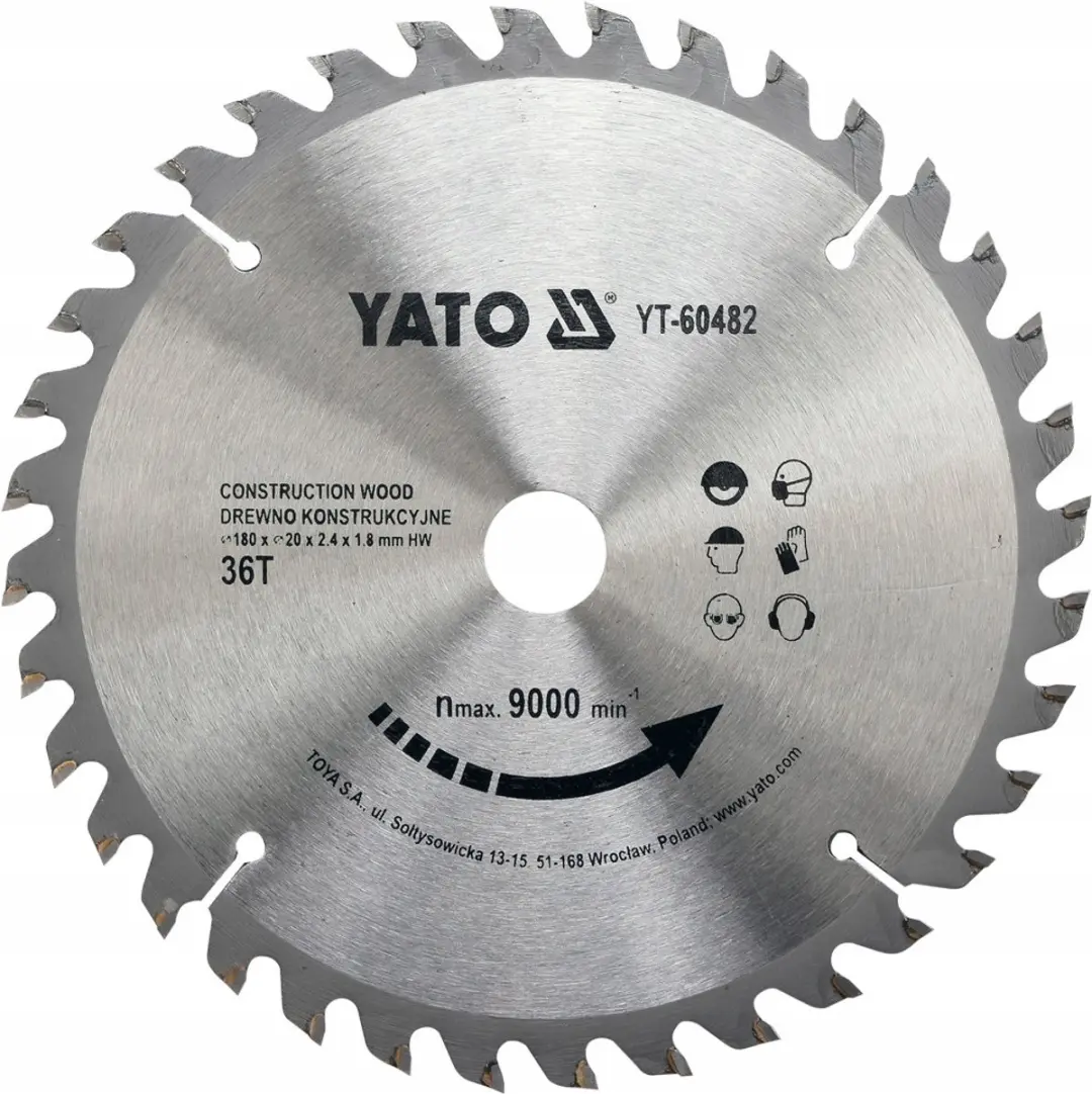 Yato HM Cirkelzaagblad 180x20mm 36T YT-60482