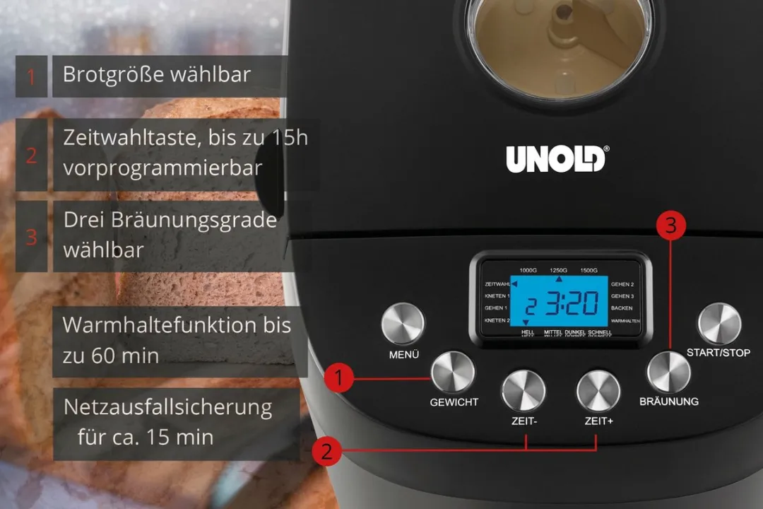 Unold Backmeister 642077 Broodbakmachine 850W - 15 Programma's - Zwart