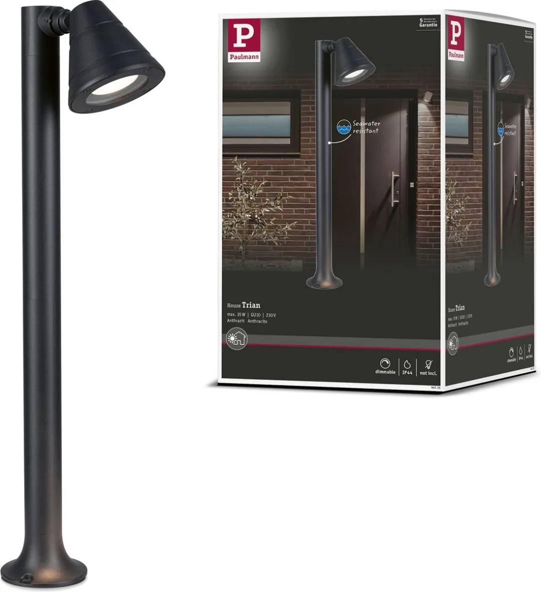 Paulmann Bolderlamp Trian IP44 35W Antraciet GU10