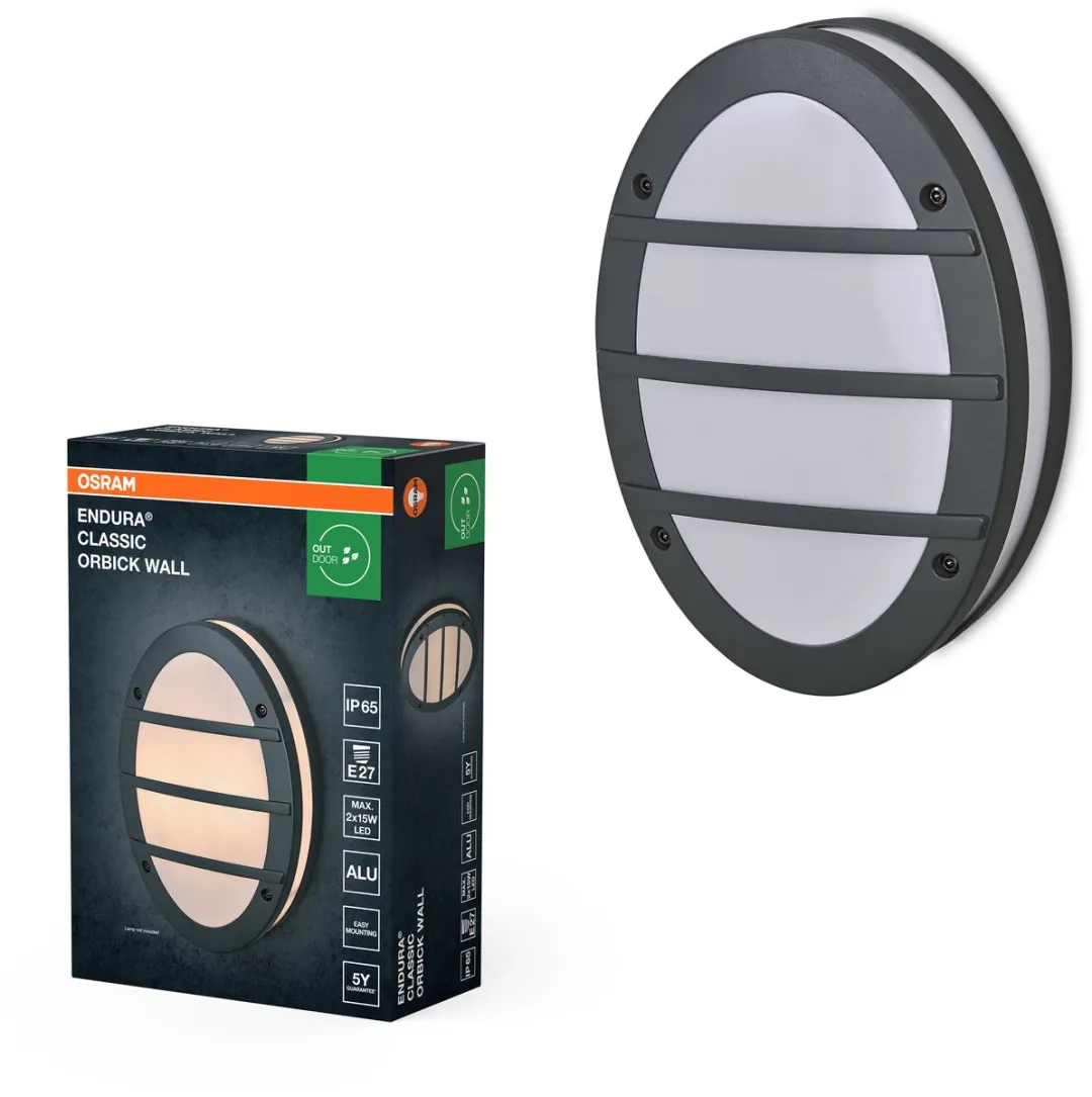 Osram Endura Classic Orbick Wandlamp E27 - Donkergrijs - IP65
