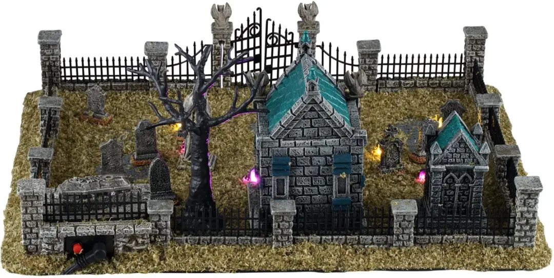Lemax Spooky Town Misty Crypt Graveyard Verlicht Tafereel - afbeelding 2 van 5