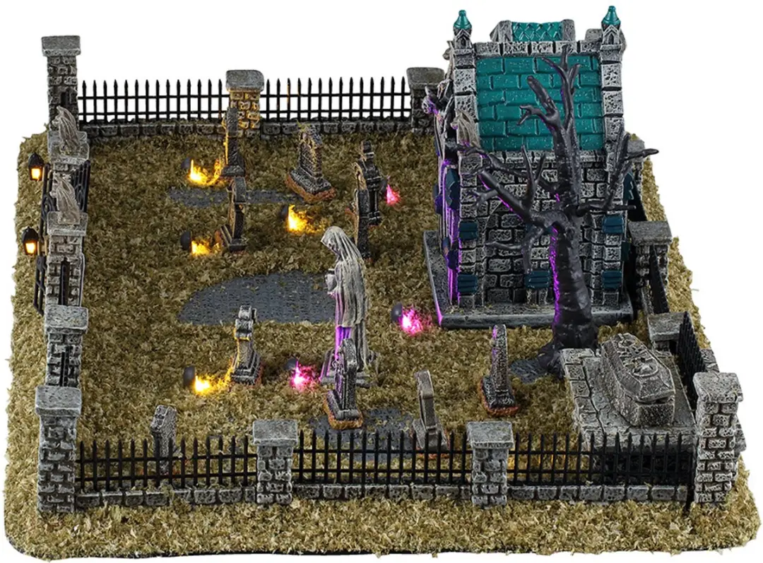 Lemax Spooky Town Misty Crypt Graveyard Verlicht Tafereel - afbeelding 4 van 5