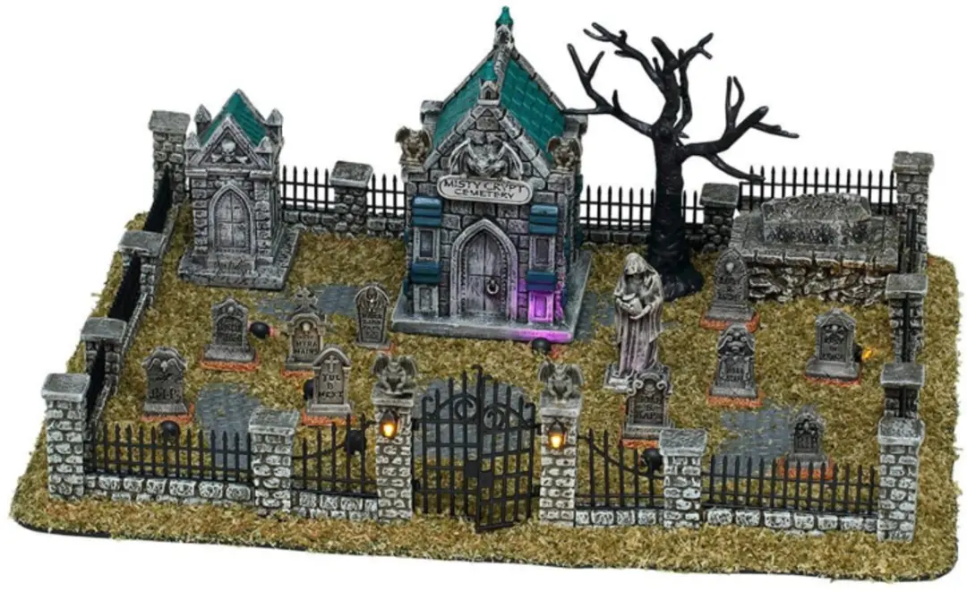 Lemax Spooky Town Misty Crypt Graveyard Verlicht Tafereel - afbeelding 5 van 5