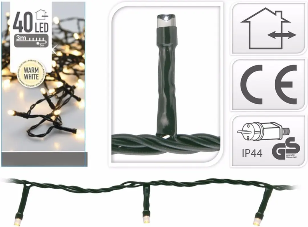 Koopman Kerstverlichting 40 LED - 300cm - Warm Wit - afbeelding 3 van 6