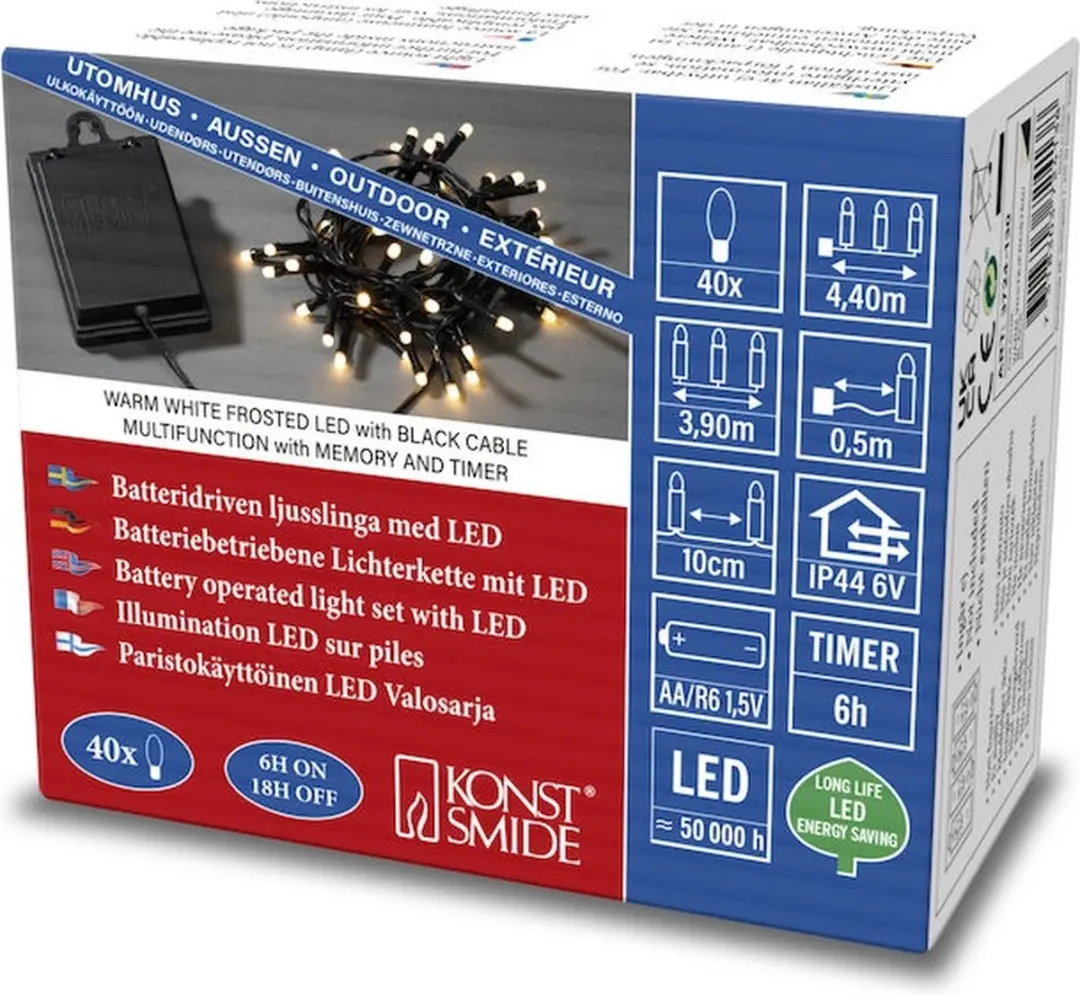 Konstsmide 3724-130 Lichtketting - 40 LED - 3,9m - afbeelding 2 van 5