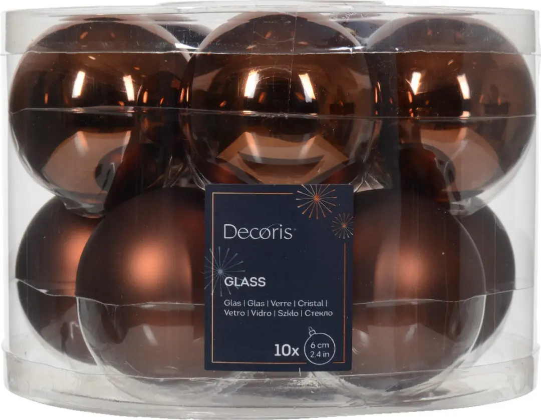 Kaemingk Kerstbal Glas Ø6cm Espresso