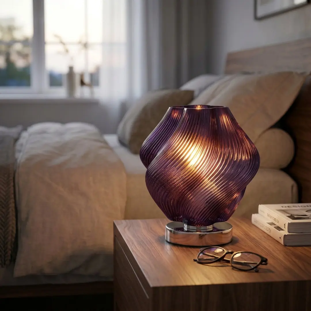 EGLO Vicenne Tafellamp - E27 - 23 cm - Chroom/Violet - afbeelding 5 van 6
