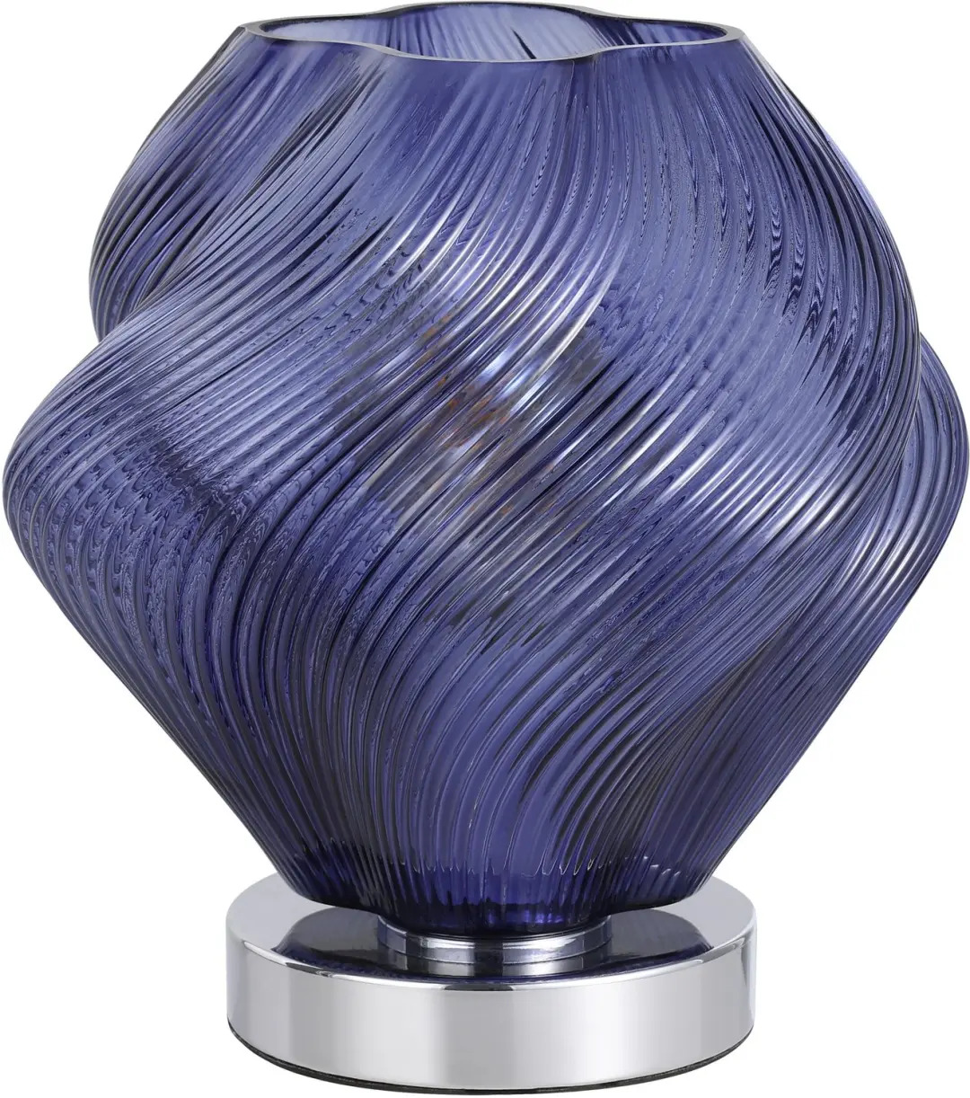 EGLO Vicenne Tafellamp - E27 - 23 cm - Chroom/Blauw - afbeelding 2 van 6