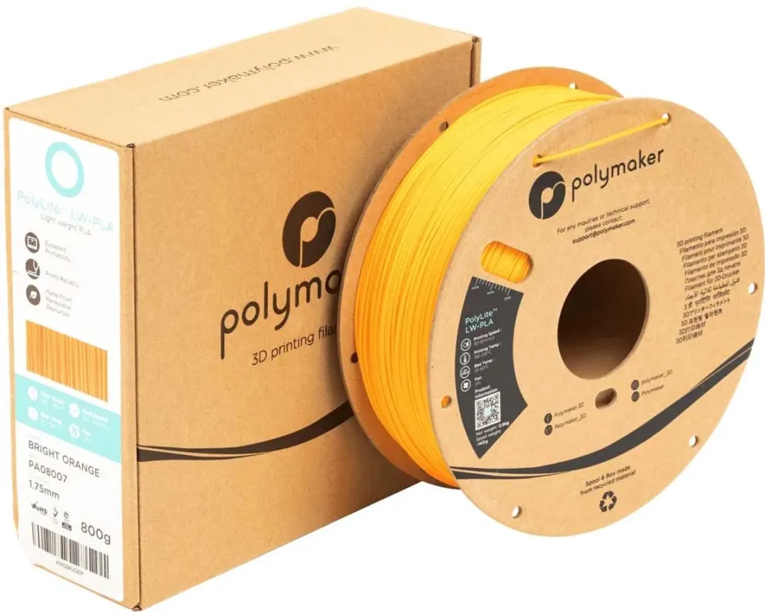 Polymaker PolyLite LW-PLA Filament 1,75mm - Oranje