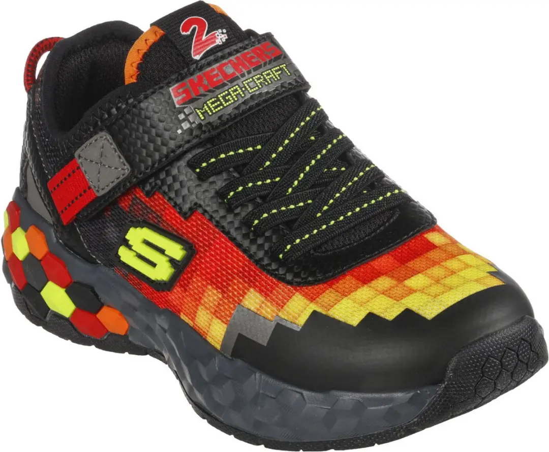 Skechers Mega-Craft 3.0 Jongens Sneakers - Zwart/Rood - afbeelding 3 van 6