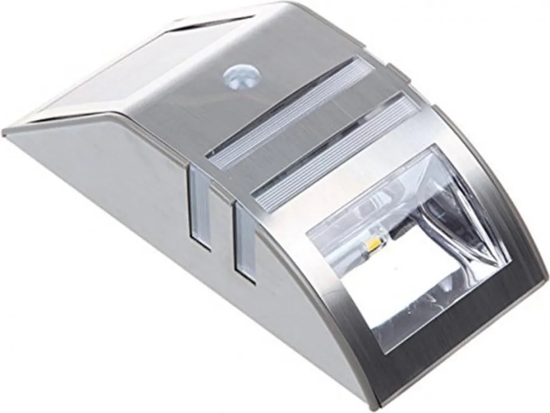 Grundig Draadloze Solar LED Muurlamp - Zilver