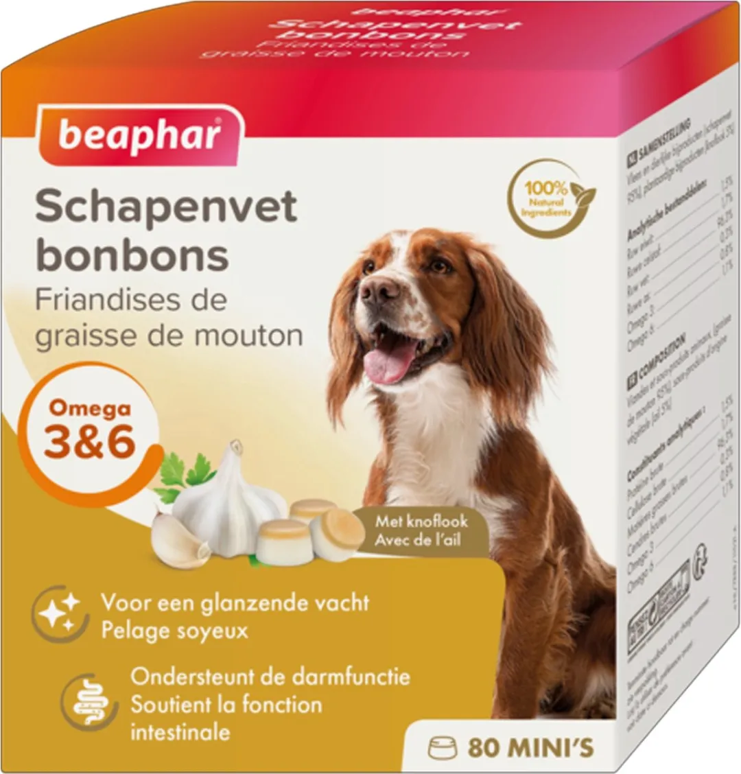 Beaphar Schapenvet Bonbons Knoflook 245g - afbeelding 6 van 6