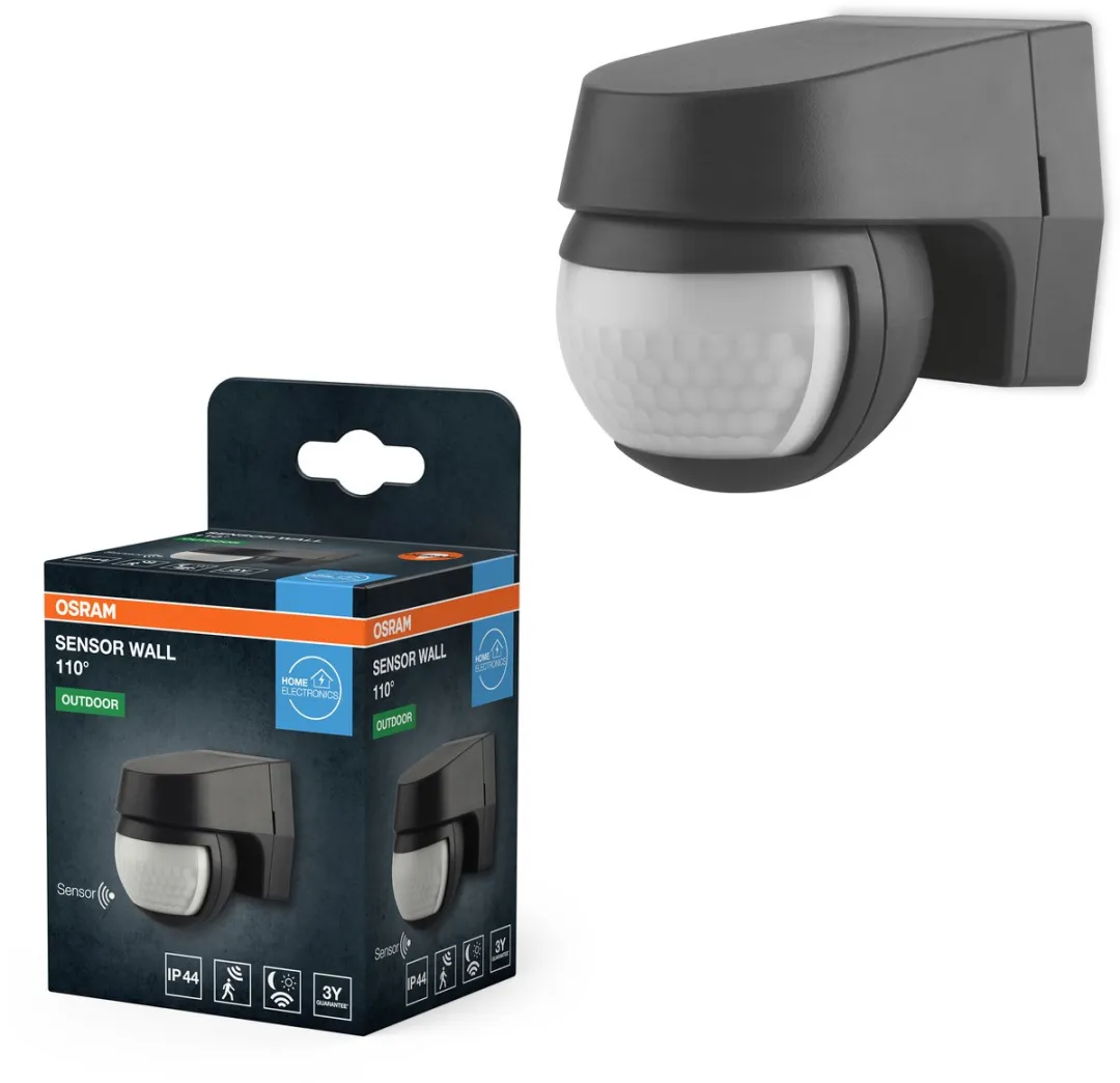 Osram Sensor Wandlamp 110° IP44 - Donkergrijs