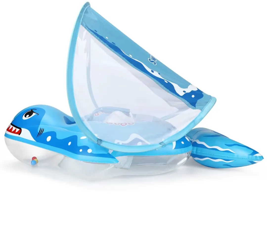 RedParrot Opblaasbaar Zwemzitje Blauw - Boot met Zonnescherm