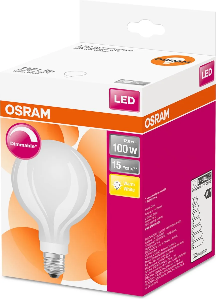 Osram LED E27 11W Warmwit Mat - 2700K