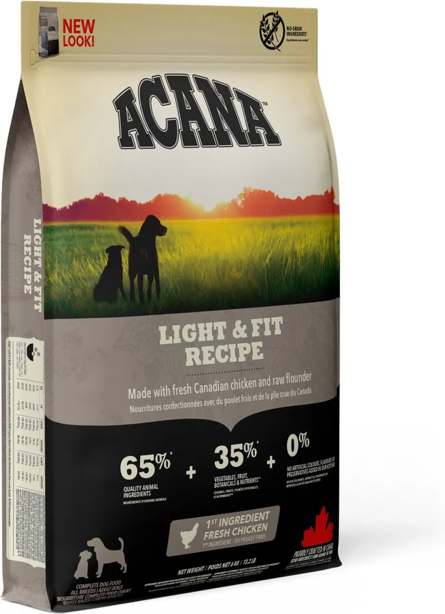 ACANA Light & Fit - Hondenvoer - Licht & Slank - Graanvrij - Hoog Eiwit