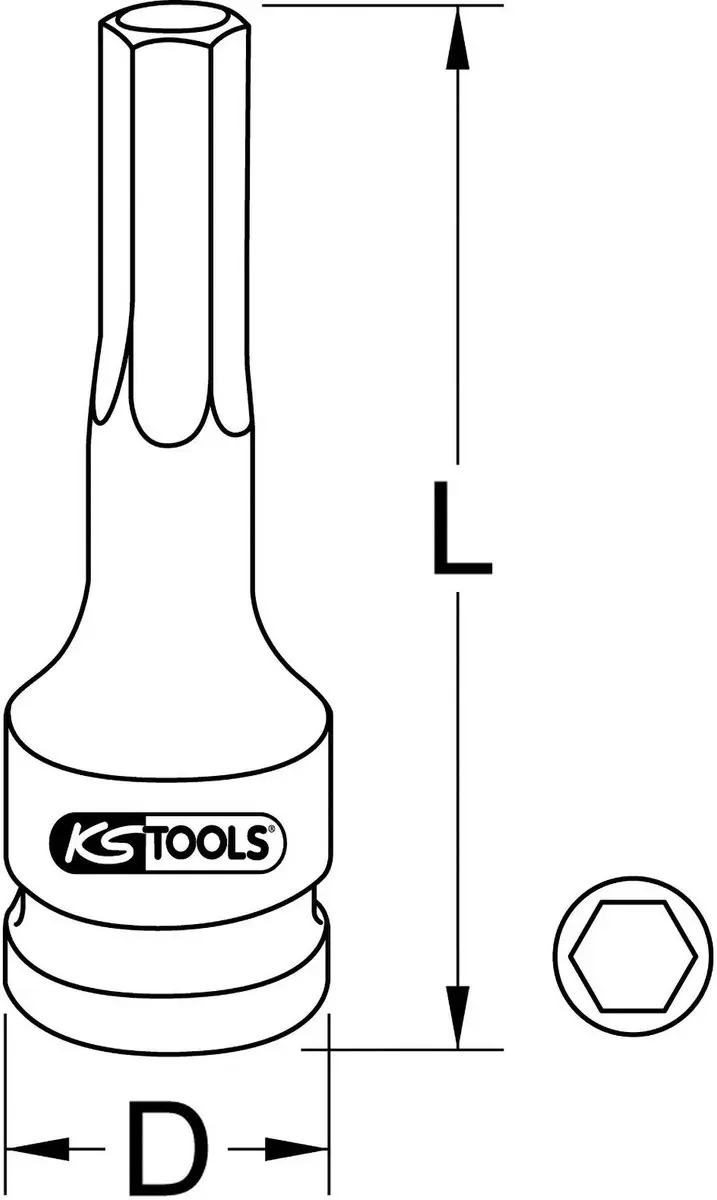 KS Tools 911.0926 Inbus Powerbit 1/2" 6 mm - afbeelding 2 van 4
