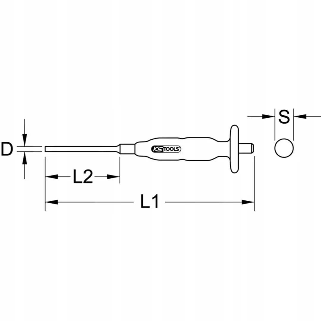 KS Tools Uitdrijver met handbescherming, 6mm