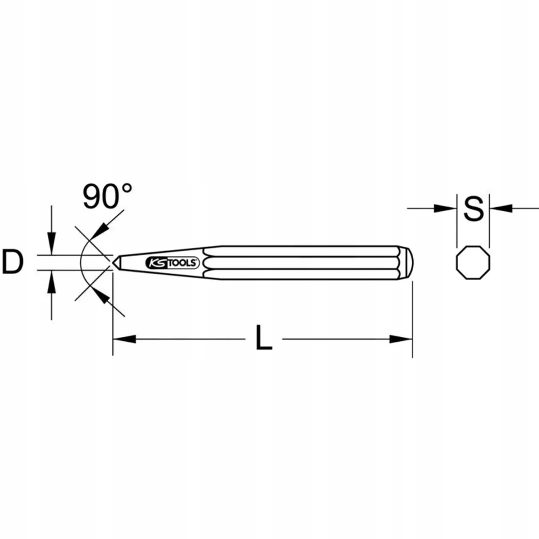 KS Tools Puntbak Ø6mm, 8-kantig, 150mm