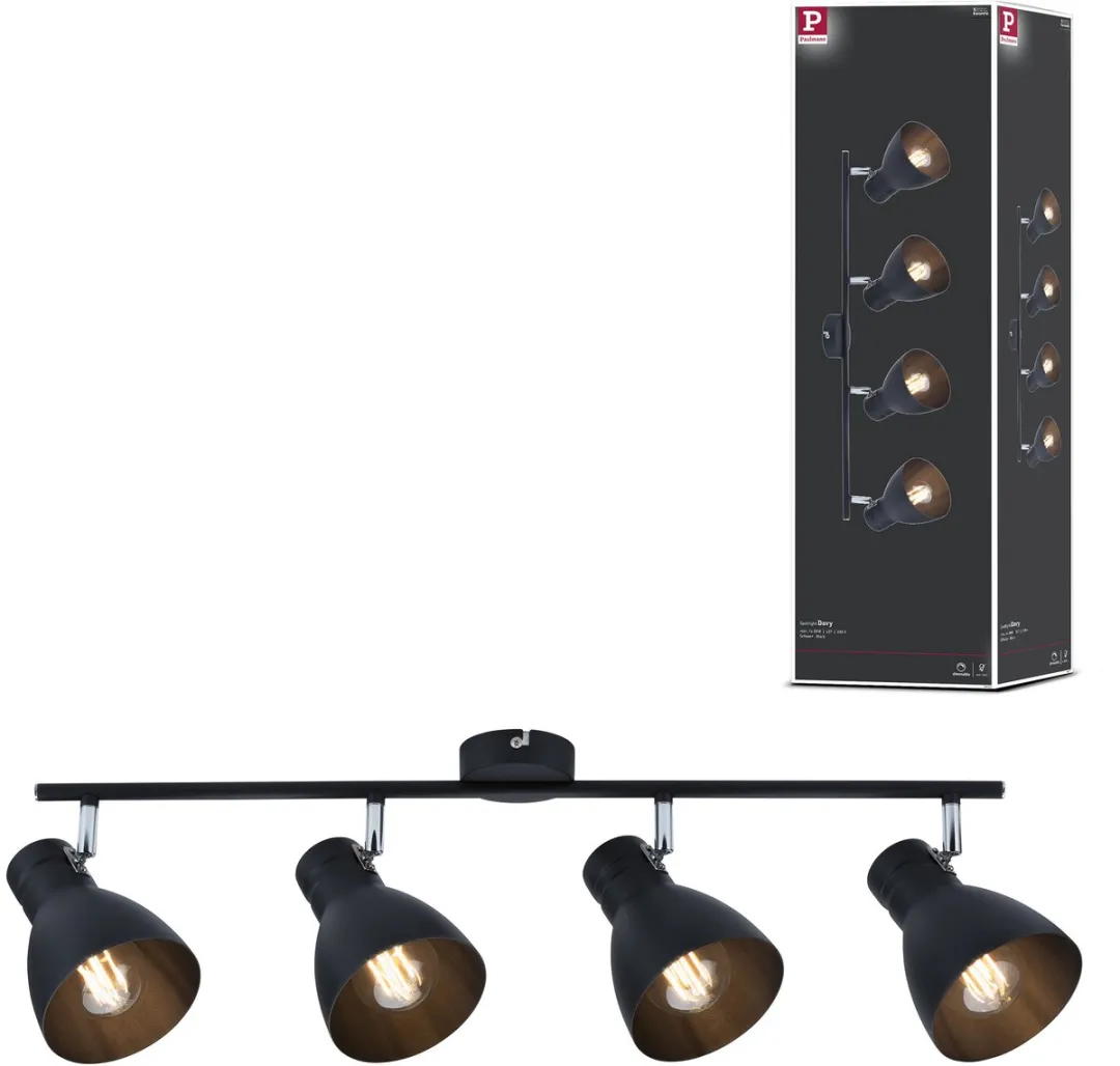 Paulmann Spotlight Davy E27 4x20W - Zwart