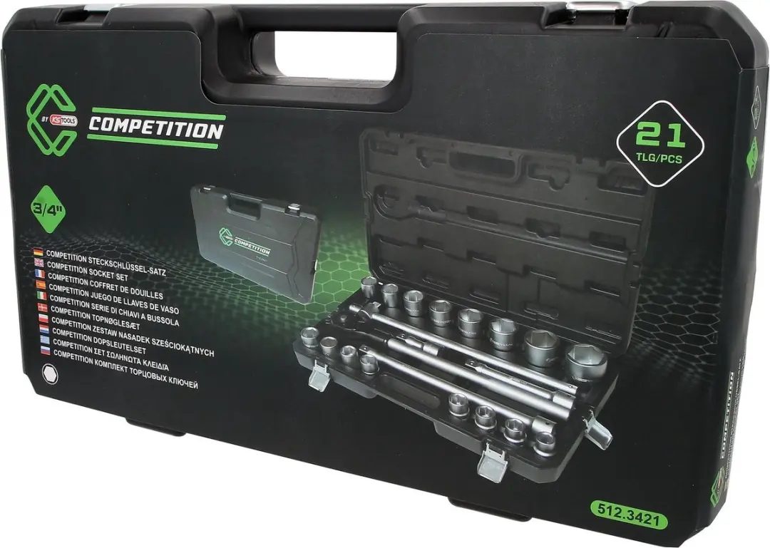 KS Tools COMPETITION 512.3421 Dopsleutelset 3/4 - 21-delig - afbeelding 4 van 6