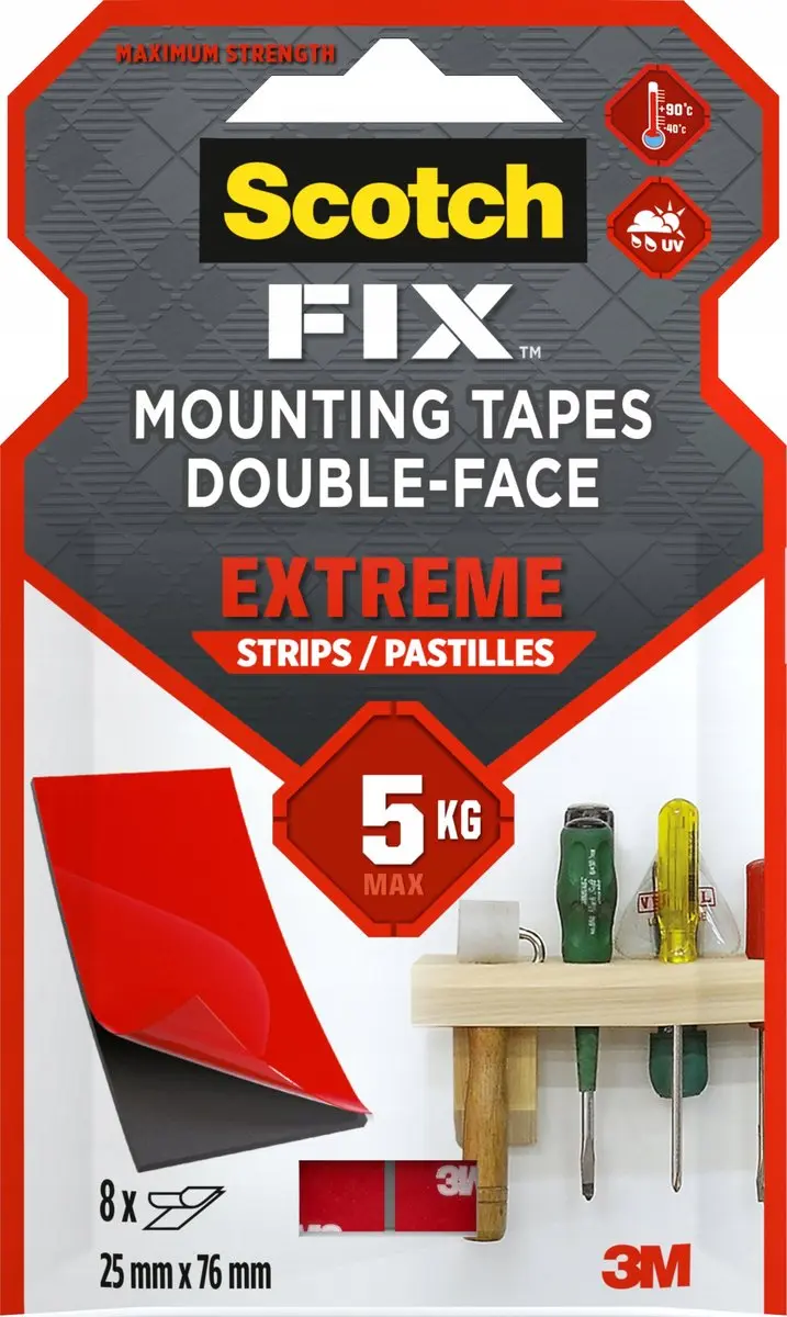 3M Scotch-Fix Dubbelzijdige Montage Strips - 8 stuks - afbeelding 2 van 2