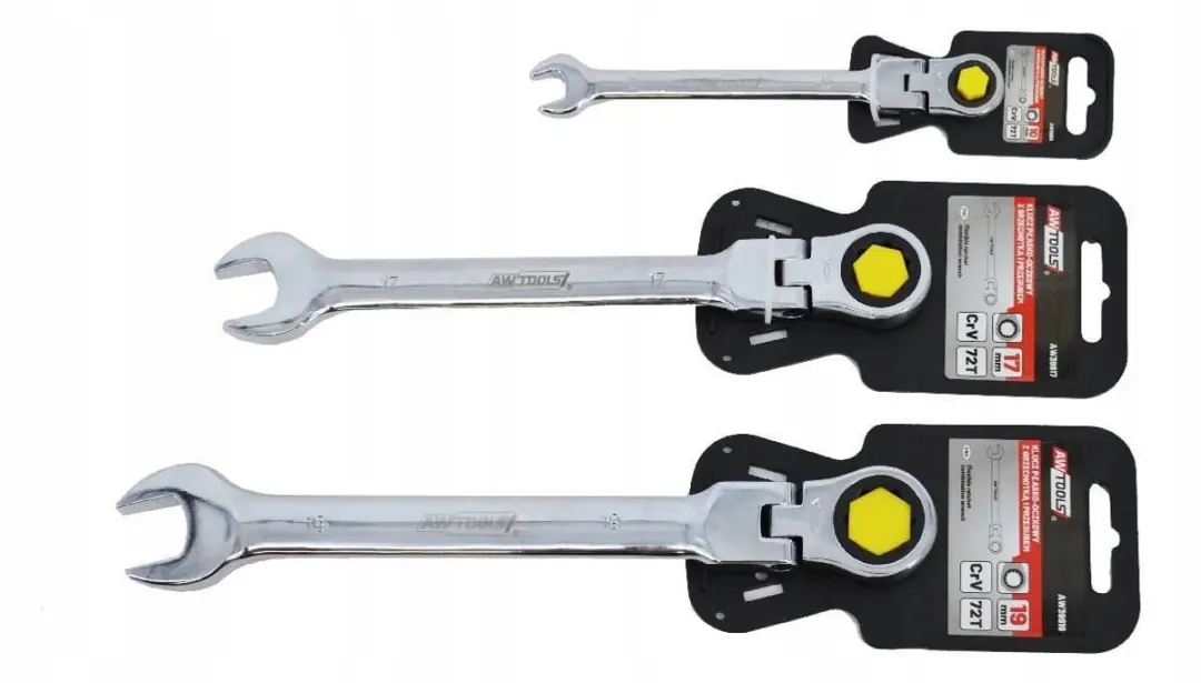 AWTools AW39910 Ringsleutel met Ratel en Scharnier 10mm - afbeelding 3 van 4