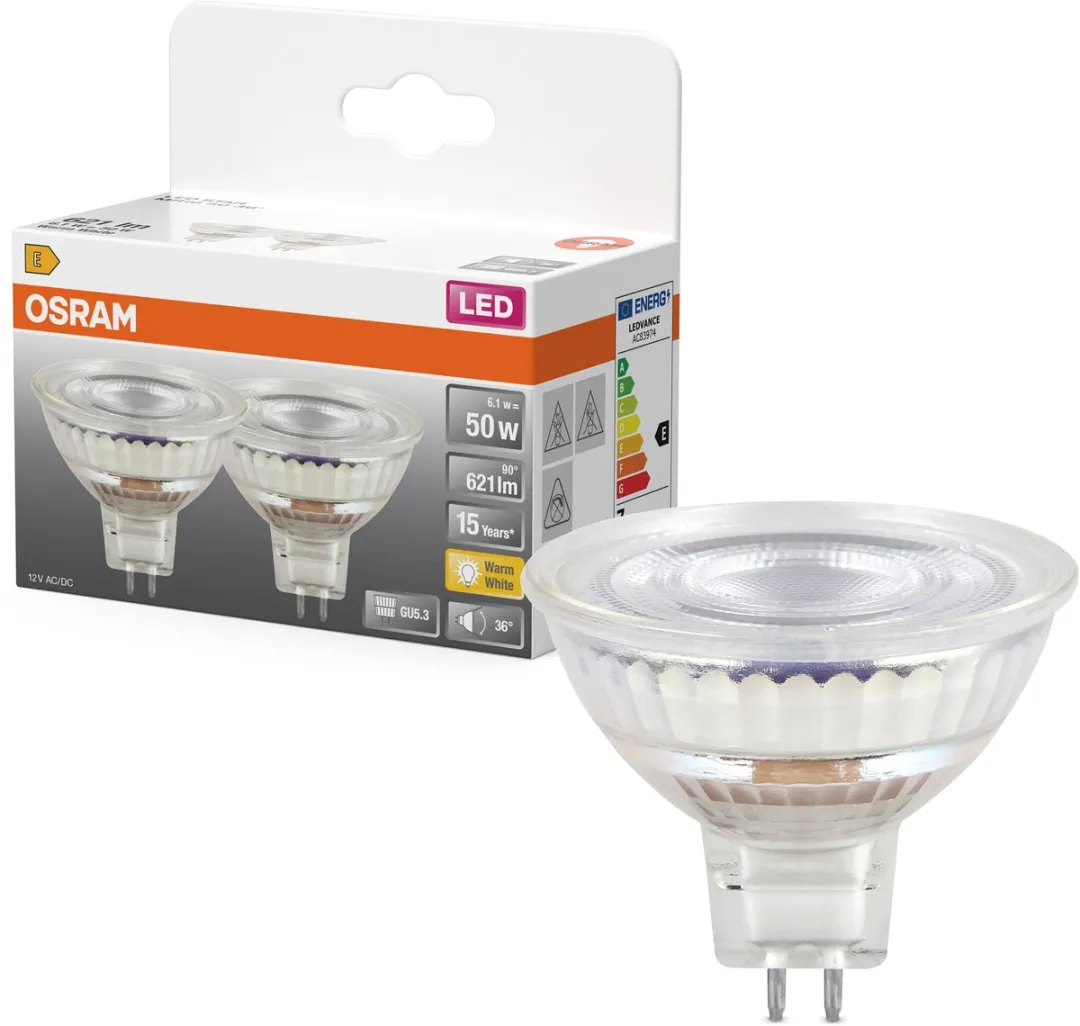 Osram LED Spotlamp Star MR16 6,1W 827 - 2700K Warm Wit - 2 Stuks