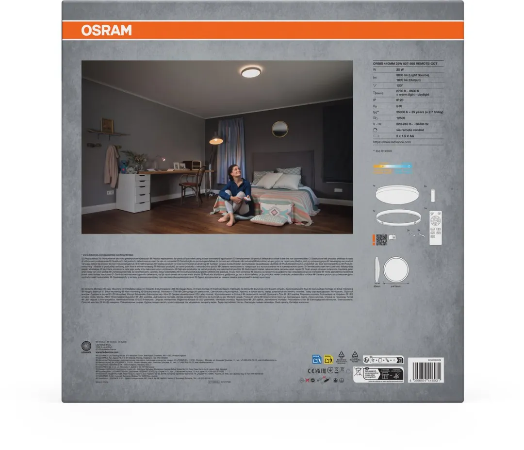 Osram Orbis LED Plafondlamp 410mm 25W - Wit - 3000K - IP20