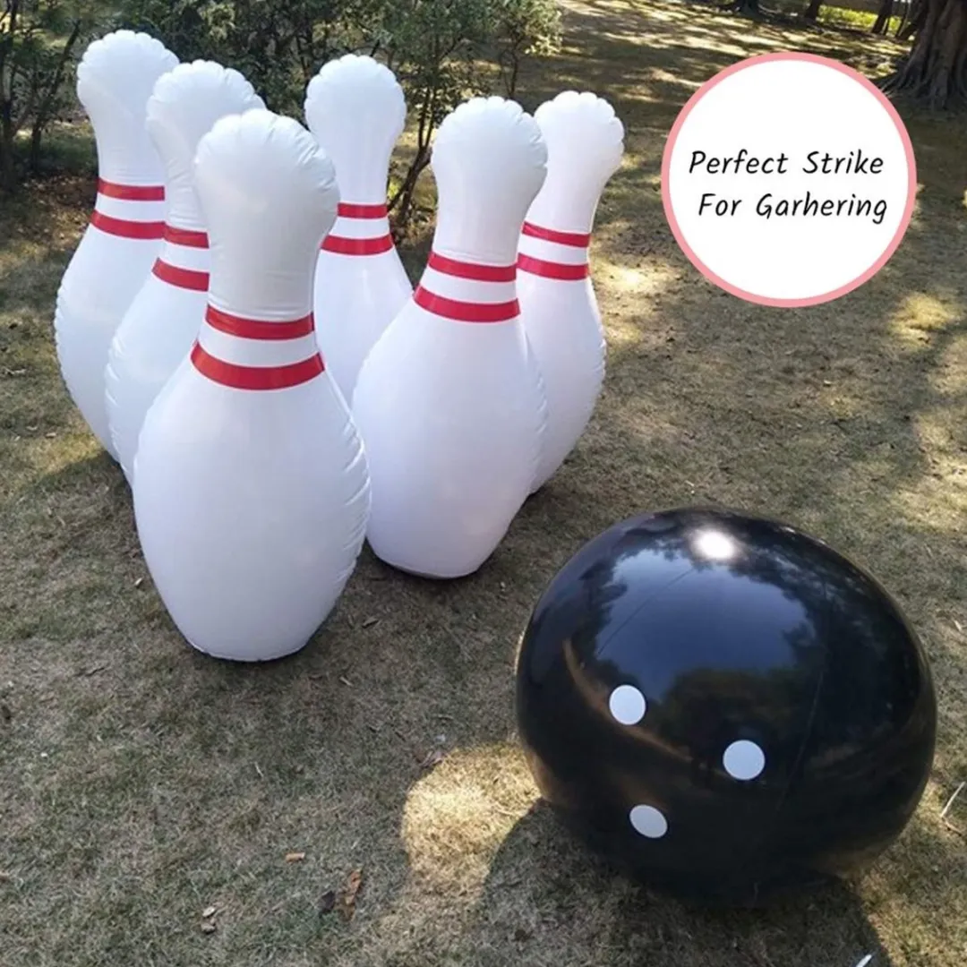 RedParrot XXL Bowling Set - Opblaasbaar - Wit/Zwart
