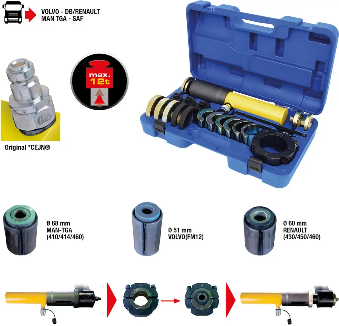 KS Tools Sleufbus-gereedschapsset voor Silentbloc - 19 stuks - afbeelding 2 van 6