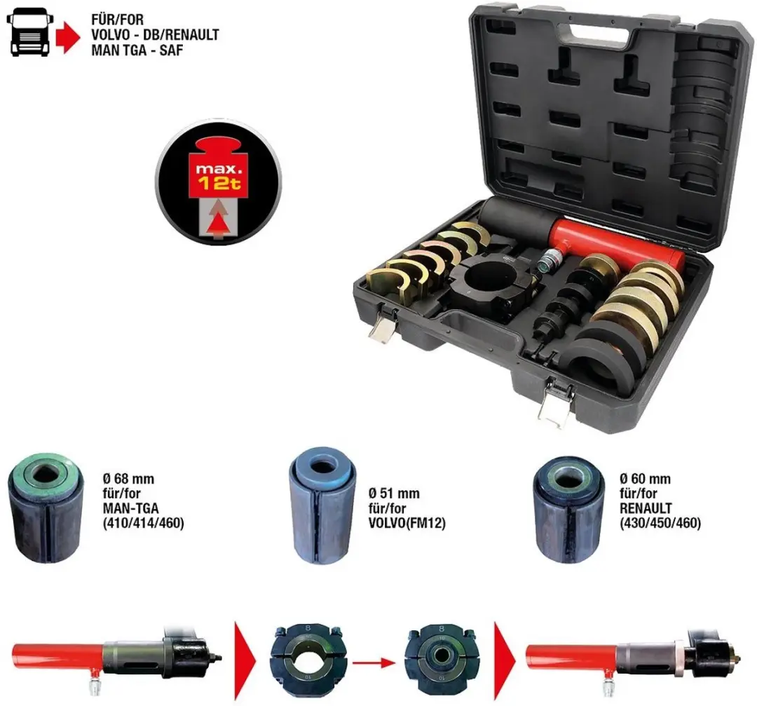 KS Tools Sleufbus-gereedschapsset voor Silentbloc - 19 stuks - afbeelding 5 van 6