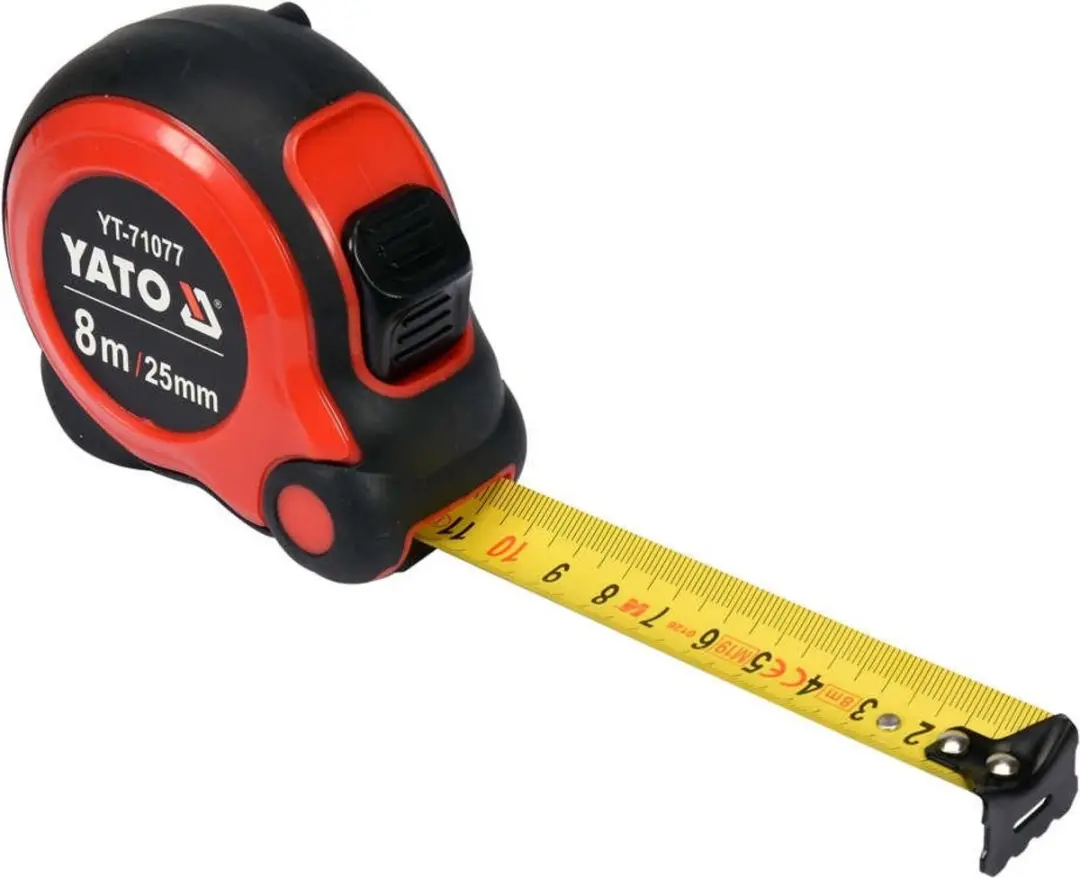 Yato YT-71077 Meetlint 8m x 25mm - Geel/Zwart - afbeelding 2 van 6