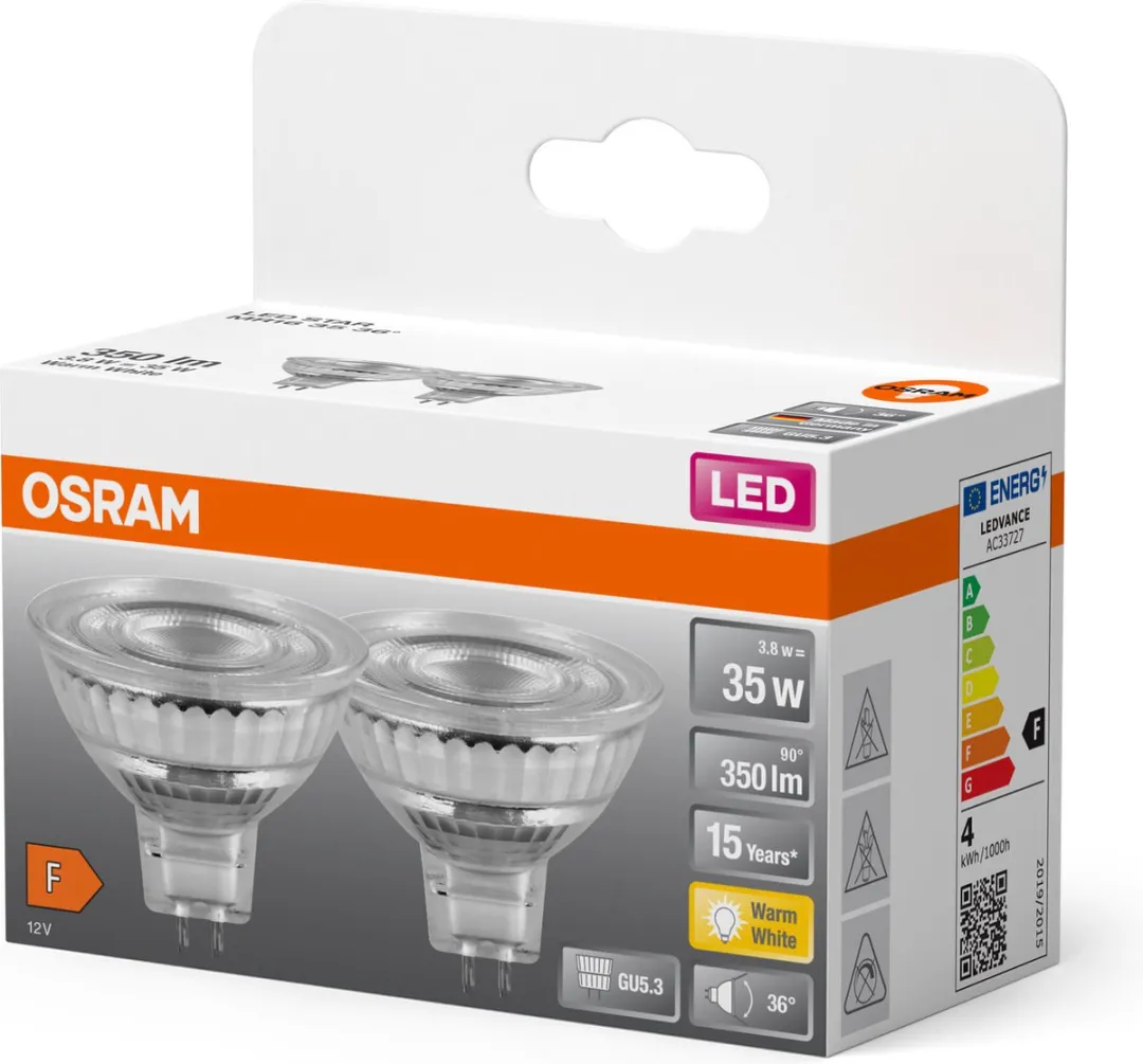 Osram LED Reflector GU10 3.8W Warmwit - 2 Stuks - afbeelding 5 van 6
