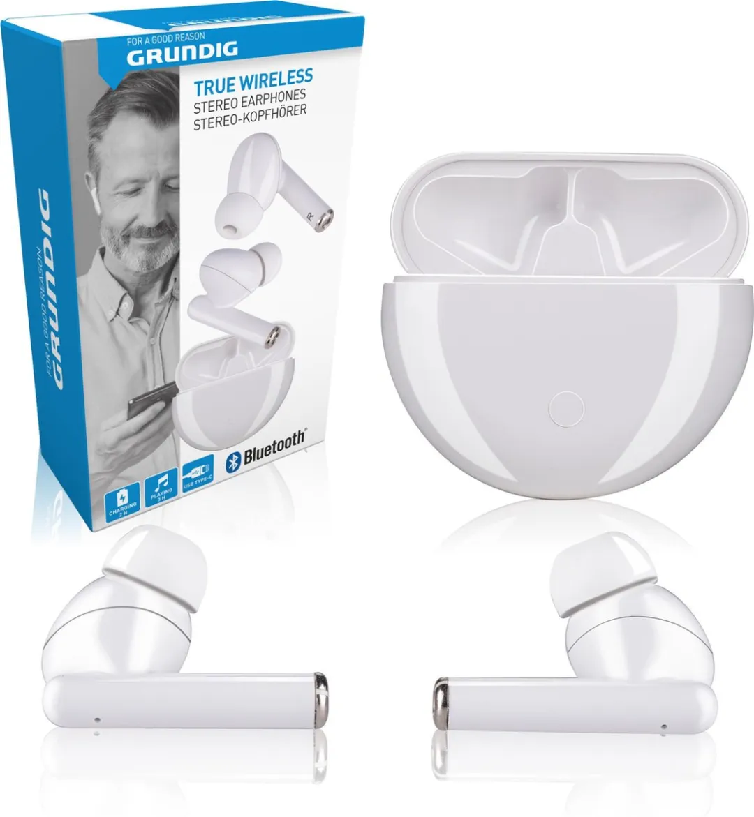 Grundig TWS Wit Draadloze Oordopjes