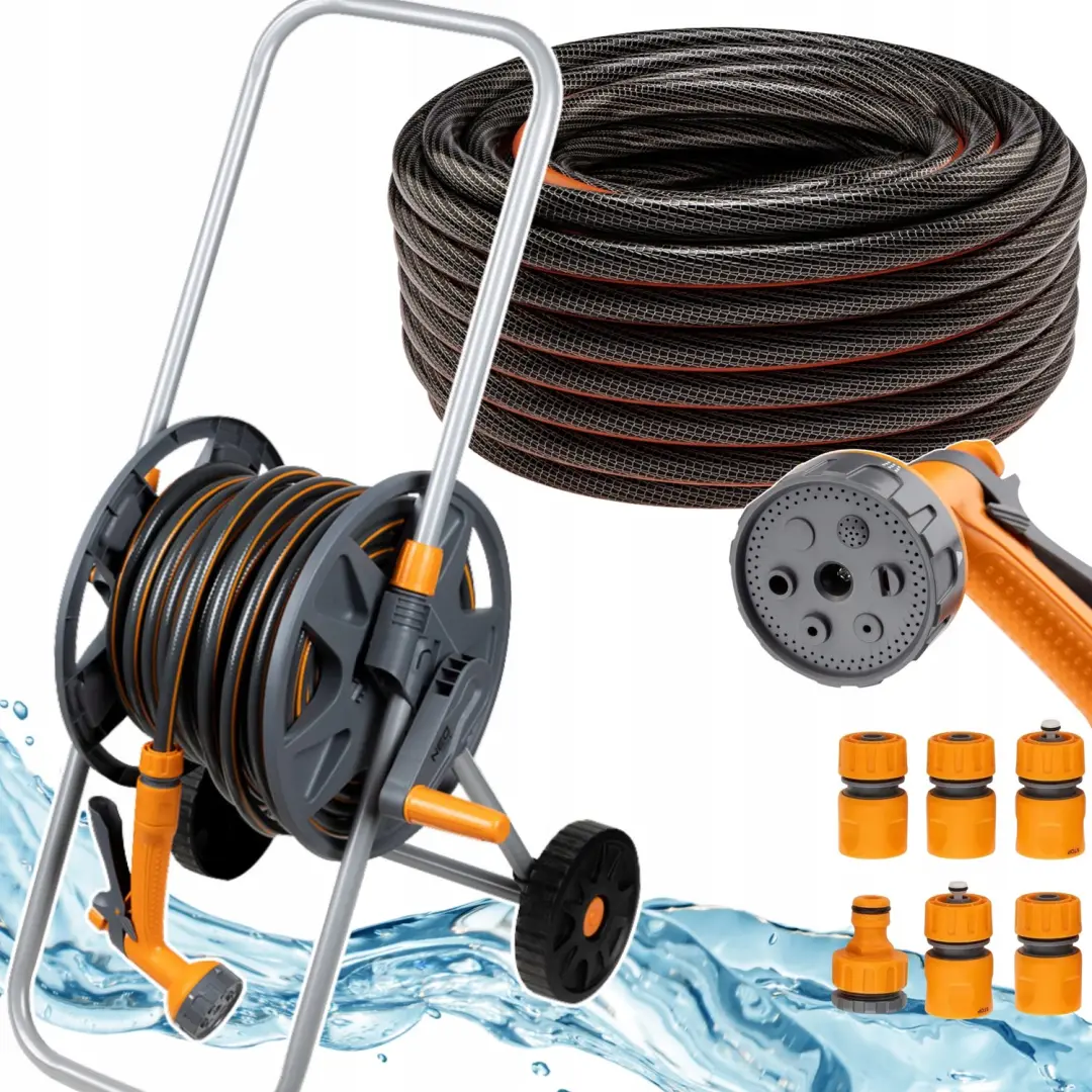 NEO TOOLS Tuinslang Set 30m met Wagentje & Sproeier