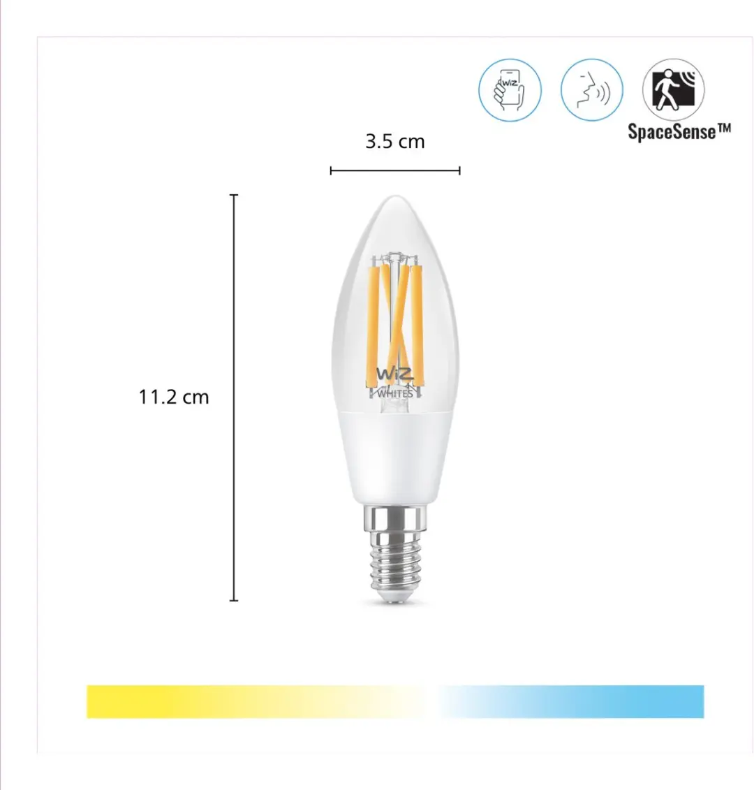 WiZ Filament Kaarslamp E14 - 4,9W - Slimme LED - afbeelding 3 van 6