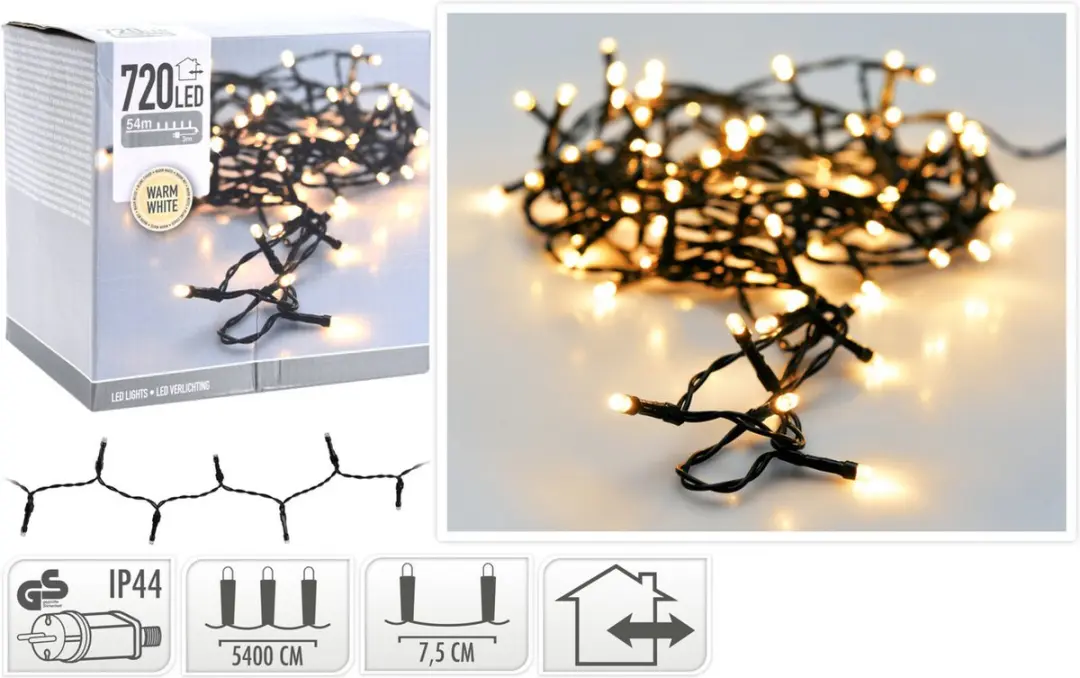 Koopman LED Kerstverlichting 54m - 720 LED's - Warm Wit - afbeelding 3 van 6