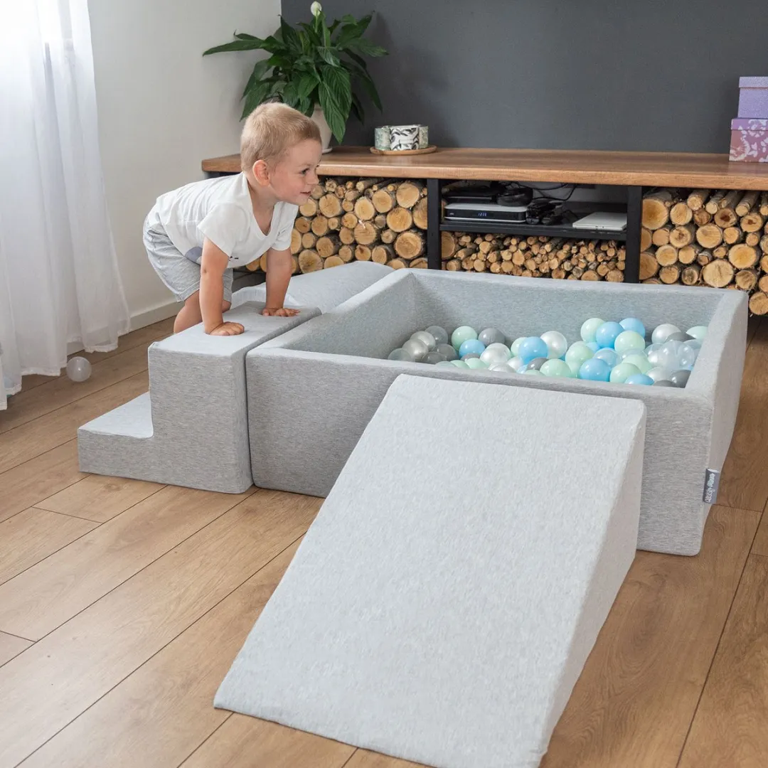 KiddyMoon Ballenbak 90x30cm Lichtgrijs - 436901