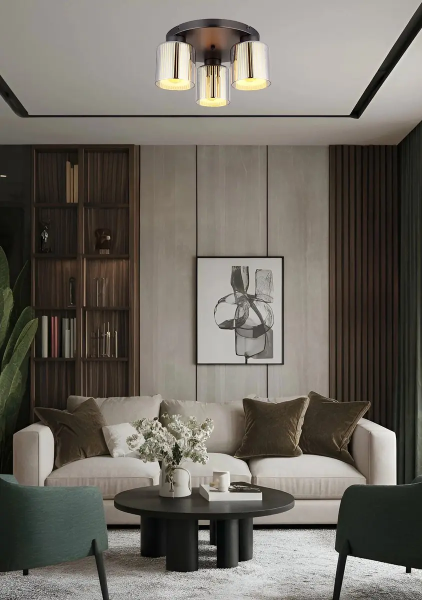 Globo Felicia Plafondlamp 3-lichts - 16056-3D - Gunmetal - afbeelding 2 van 6