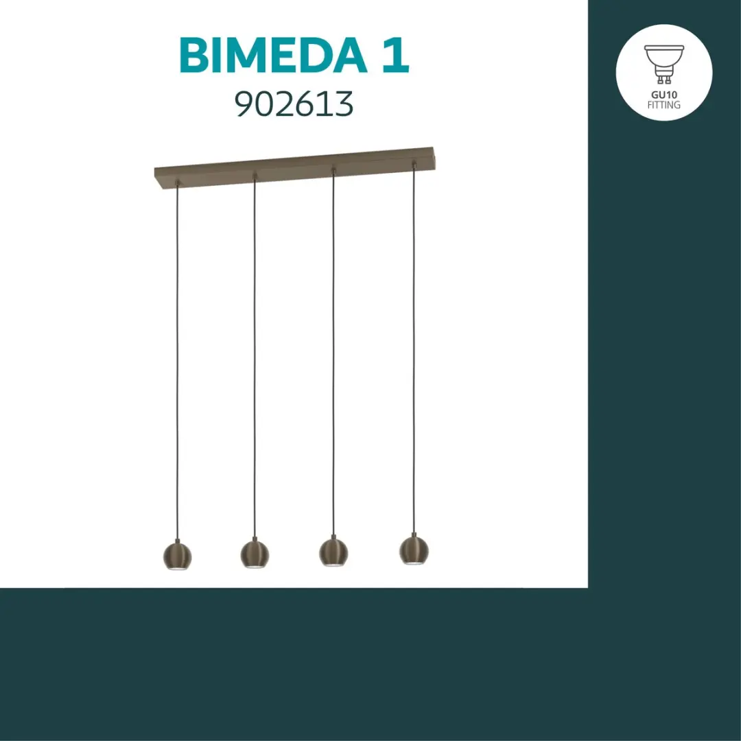 EGLO Bimeda 1 Hanglamp - 77 cm - Donker Brons - afbeelding 3 van 6